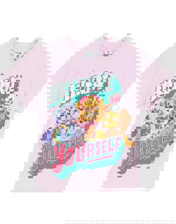 Paw Patrol Girls Multicoloured Believe In Yourself Multi-Character Print Multi-Pack of 2 Short-Sleeved T-Shirts