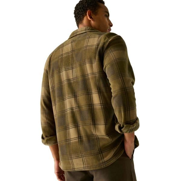 Regatta Mens Frankie Checked Fleece Shirt - Rich Tan/Coffee Grounds - 