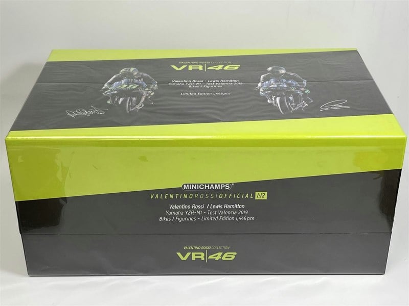 Minichamps Valentino Rossi and Lewis Hamilton Yamaha YZR Valencia 2019 1:12 Minichamps 122194446