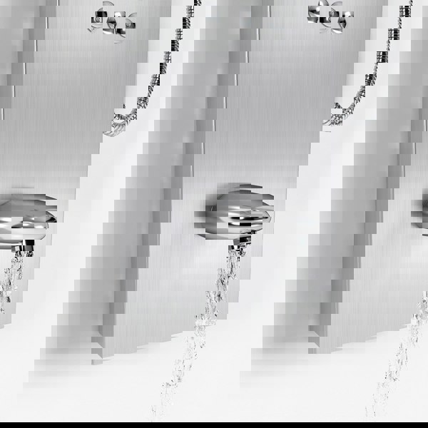 Living and Home Wall Mount Stainless Steel Bathroom Shower Panel Tower System with Shelf