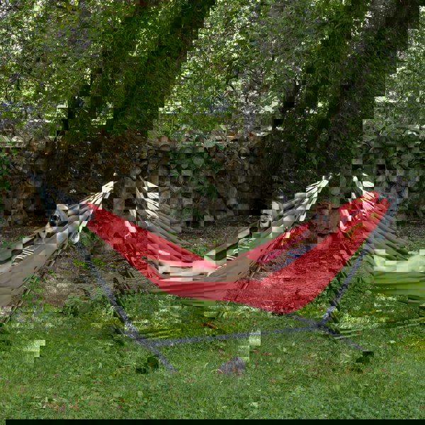 Vivere's Combos - Sunbrella Crimson Hammock with Stand (250cm)
