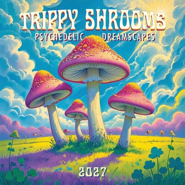 Trippy Shrooms Calendar 2027, Wall Calendars, Month To View, Natural World, Gift