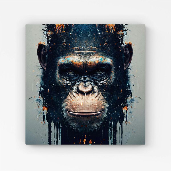 Warren Reed Gorilla Face Splash Art Canvas