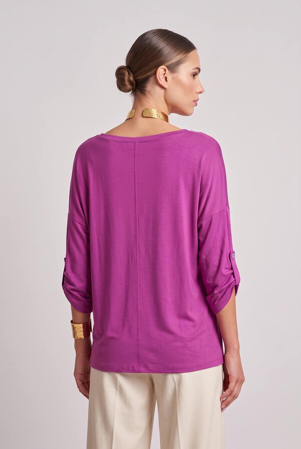 James Lakeland Satin Blouse Purple