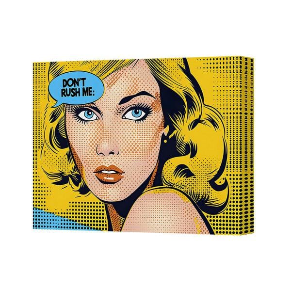 Benjamin Tate Design Pop Art Canvas Print Dont Rush Me Portrait Wall Decor Chic Vintage Comic Style