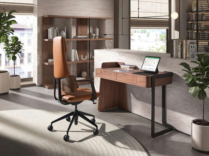 Angel Cerdá Swivel office chair in brown leatherette 4261