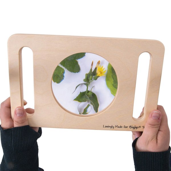 Bigjigs Toys Two Handed Wooden Magnifier Glass