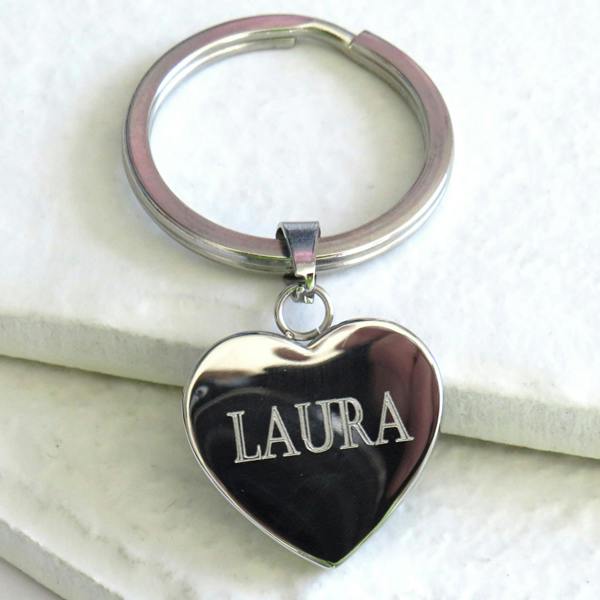 Aye Do Gifts Castellar Heart Keyring with Name