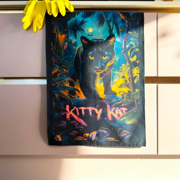 Kitty Kat Panther Tea Towel