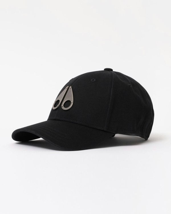 Moose Knuckles Front Logo Icon Cap - Black/Nickel Logo 282