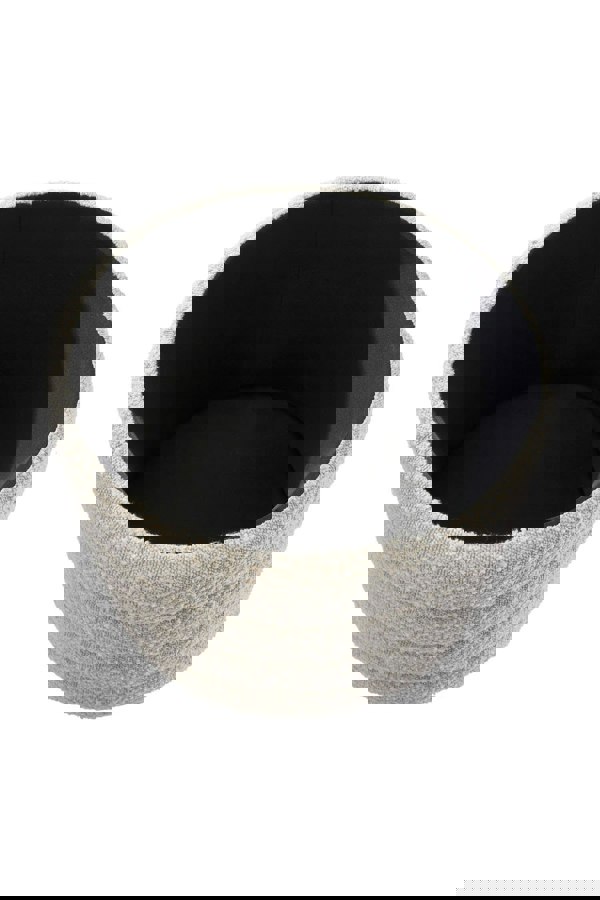 Living and Home Beige Upholstered Round Storage Ottoman for Bedroom Living Room and Makeup Room