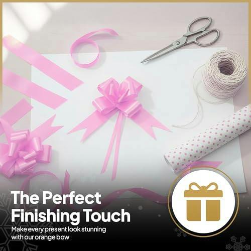 30mm Light Pink Pull Bows, 10 Pack to 60 Pack Ribbon Gift Bows for Wrapping and Decor image 5