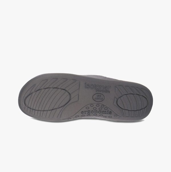 Totes Isotoner SQUARE PATTERNED SMART MULE Mens Mule Slippers Grey