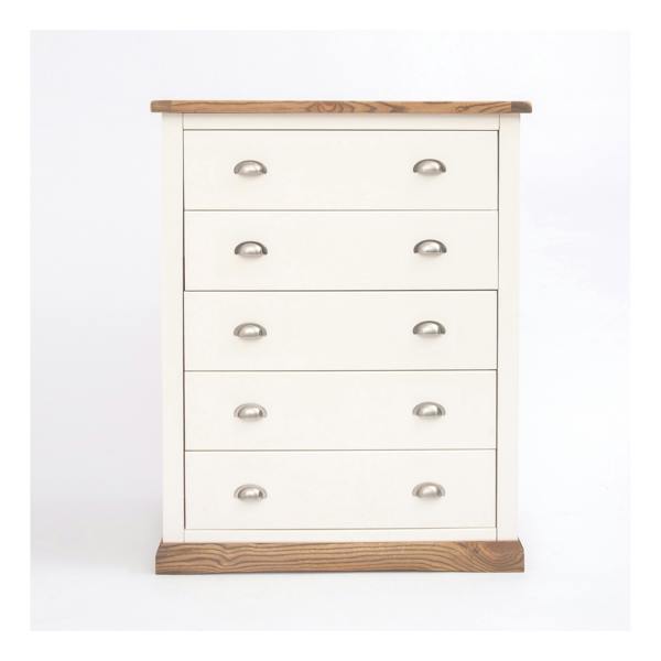 Tropea 5 Drawer Chest of Drawers Chrome Cup Handle