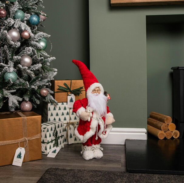 Samuel Alexander 45cm Red Standing Large Papa Noel Santa Claus Indoor Decoration