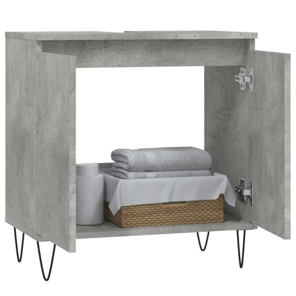Berkfield Bathroom Cabinet Concrete Grey 58x33x60 cm Engineered Wood