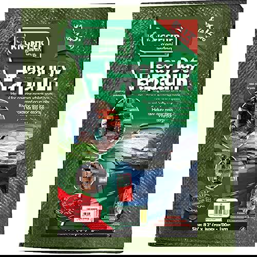 Kingfisher TP812 8 Foot x 12 Foot 100 GSM Heavy Duty Tarpaulin - Dark Green