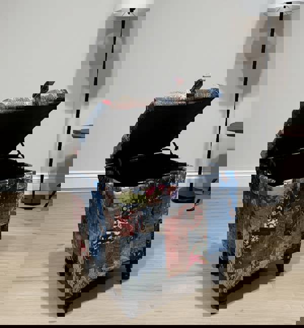 PREMIUM small coffee table Demask multicolour Small chesterfield lid Storage Box - ISTOOLS