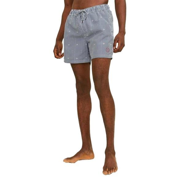 Jack And Jones Mens Striped Woven Regular Swim Shorts - Navy Blazer - 