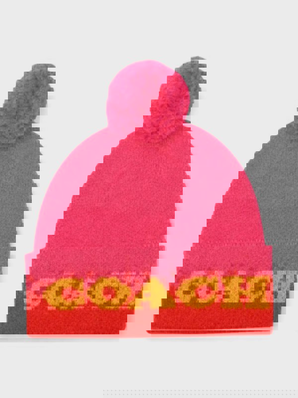 Coach Colour-Blocked Ombré Pom-Pom Beanie