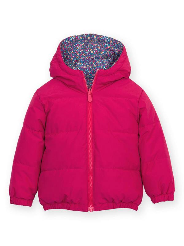Kite Girls Berry Ditsy Reversible Cocoon Coat