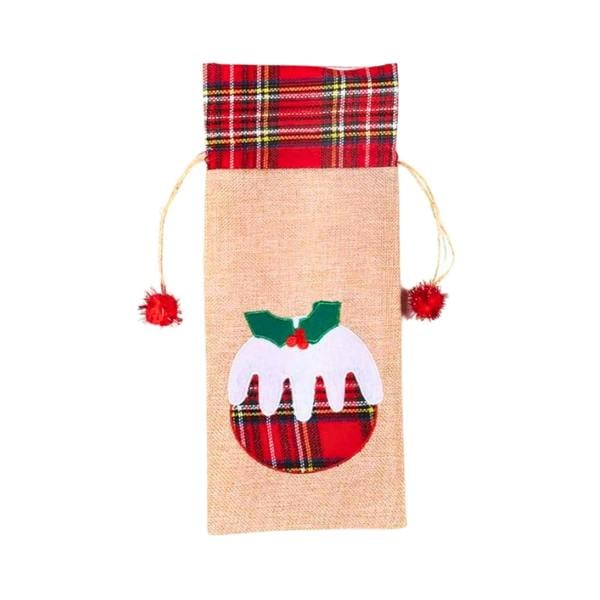 15 x 35 cm Christmas Wine Bottle Cover Bag with Drawstring, Festive Printed Novelty Decoration image 1