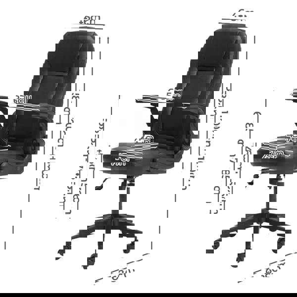 Levede Ergonomic Office Computer Chair PU Leather Swivel Recliner with Flip-Up Armrests