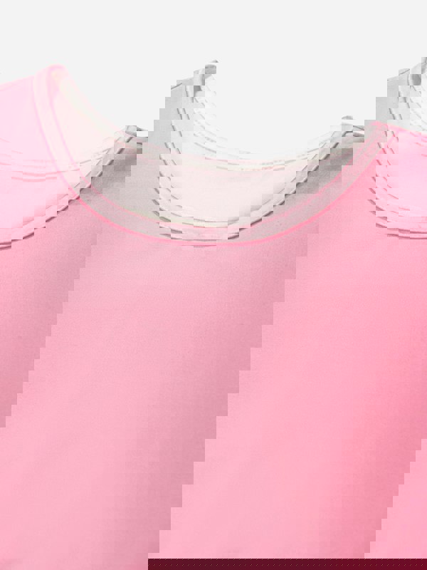 MM6 Maison Margiela Kids Cropped Logo T-Shirt in Pink