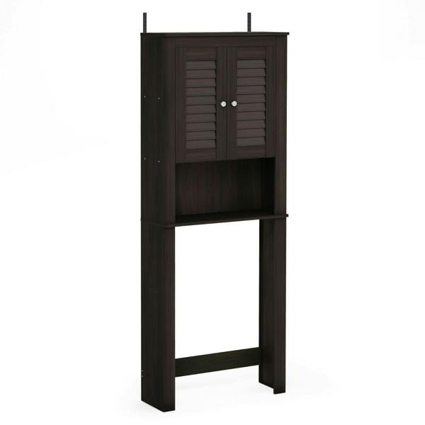 WALPLUS Indo Louver Door Bath Cabinet, Espresso | Luxury Wall Decor for Living Room & Bedroom