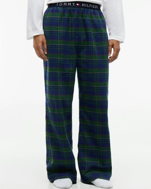 Tommy Hilfiger Flannel Waistband Mens Pyjama Pants - Buffalo Check Evergreen