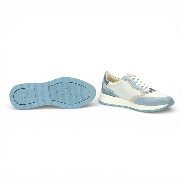 Arrecife - Women's Denim Blue Leather Lace Up Sneakers - Pikolinos - 6
