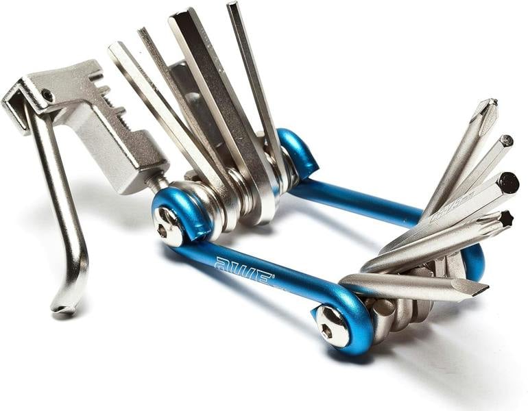 Awe 11 Piece CR-V Special Hardened Steel Micro Multi Function Pocket Tool Blue