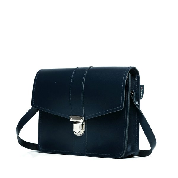 Navy Leather Shoulder Bag - Shoulder Bag - Zatchels