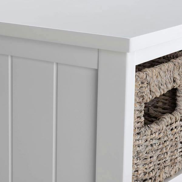 Statement Furniture Tetbury 6 Drawer White Storage Unit with Baskets Assembled