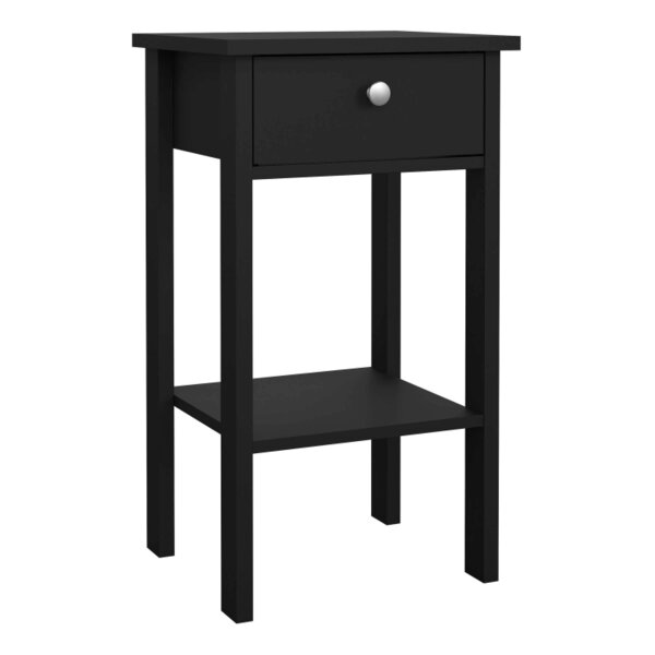 Wyld Haus Gossmere Matt Black Bedside Table 1 Drawer
