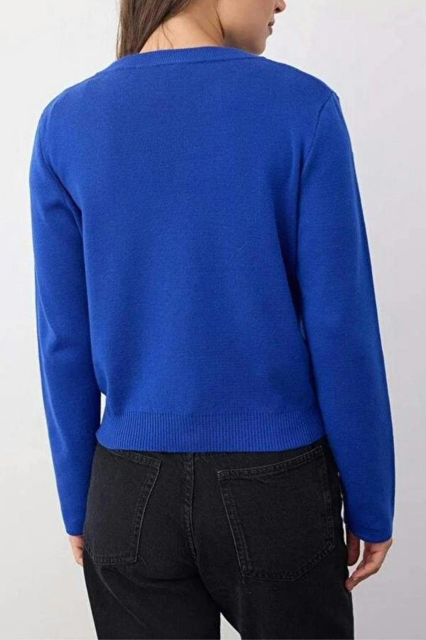 WOVCOR Basic Knit Cardigan with Button Details