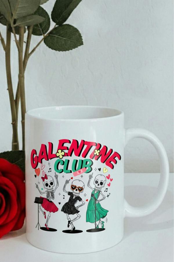 Dyzi Galentine Club Printed Ceramic Mug Valentine’s Day Gift
