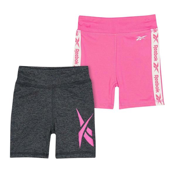Reebok Girls Jersey Shorts (Pack of 2) - Sugar Coral - 