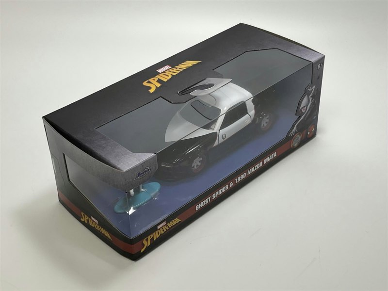 Jada Spiderman Ghost Spider Figure and 1990 Mazda Miata 1:32 Scale Jada 33662 253223014