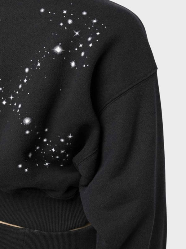 Off-White Bling Stars Arrow Cropped Zip Up Black