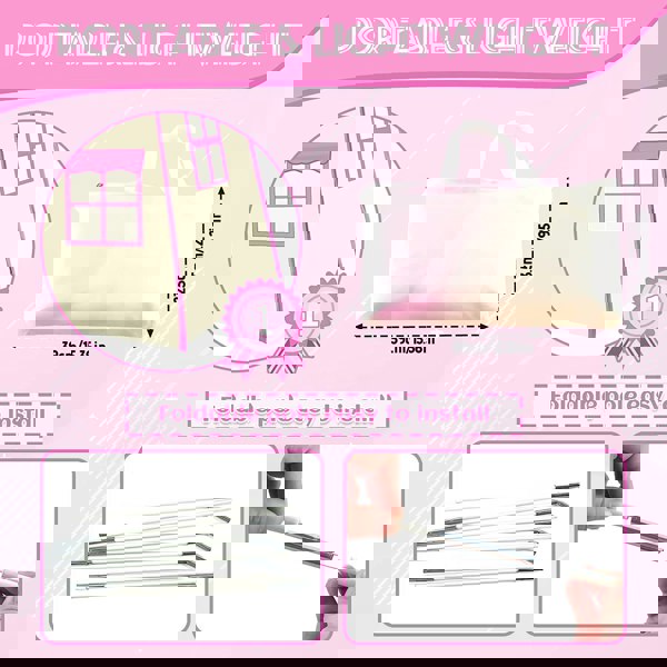 deAO Toys Girls’ Castle Tent Indoor & Outdoor Toddler Playhouse, Fairy-Themed, Oxford Fabric, Pink. Fun Gift for Girls & Boys