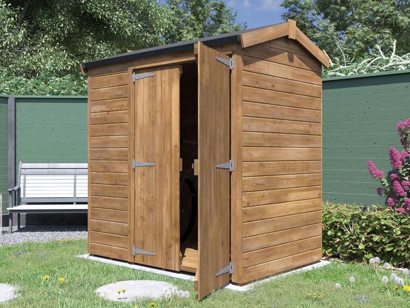 Dunster House Garden Shed 1.8 x 1.2m (6' x 4') 15mm Walls Wooden Outdoor Storage, Pent Roof, Overlord Modular