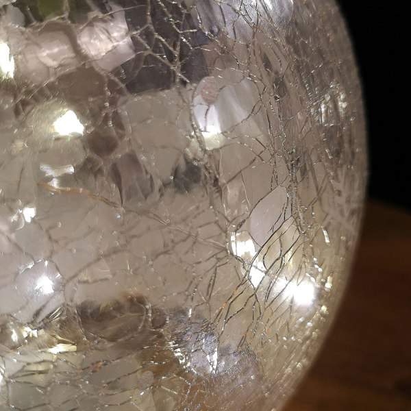 Samuel Alexander 20cm Battery Operated Warm White LED Crackle Effect Ball Christmas Decoration with Santa