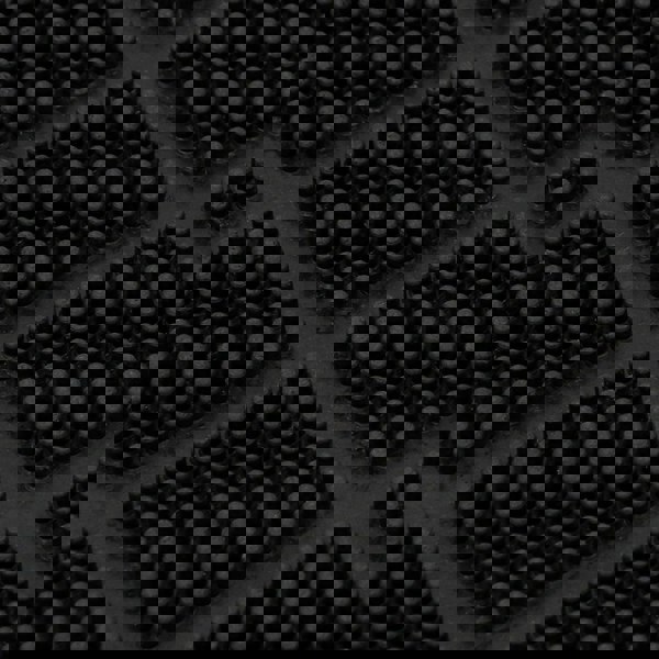 JVL Harlequin Scraper Rubber Pin Doormat, 40x60cm, Black