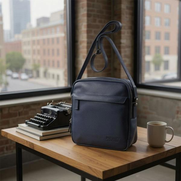 Infinity Leather Genuine Leather Vintage Messenger Crossbody Travel Bag - Hawthrone