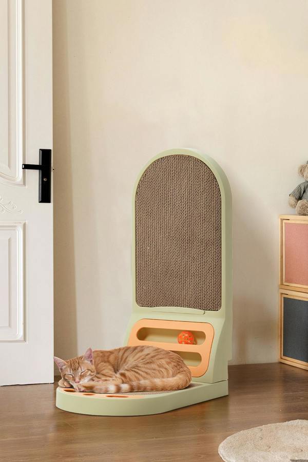 Living and Home L-Shaped Cat Scratcher with Bell Ball Toys