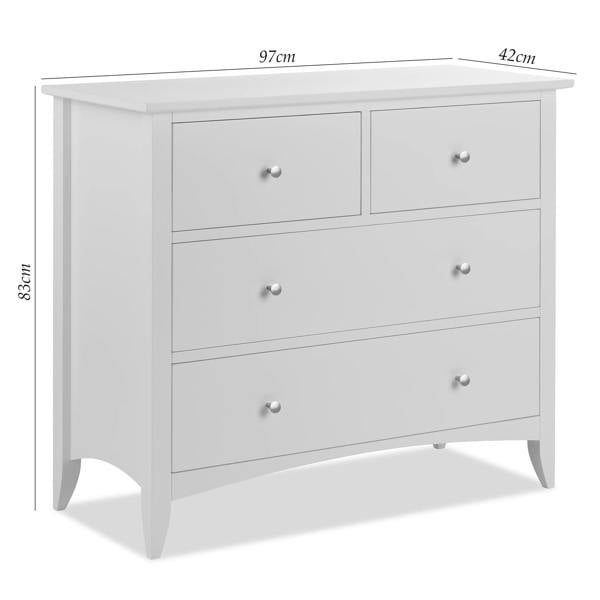 Statement Furniture Edward Hopper Chest of Drawers 2 Over 2 Drawer Modern Wooden Storage Assembled