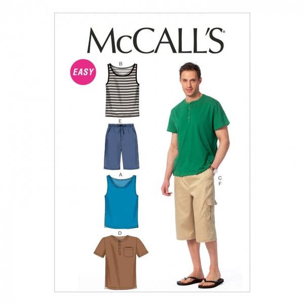 McCalls 6973 Paper Sewing Pattern – Men's Shorts & Top, Beginner, Easy