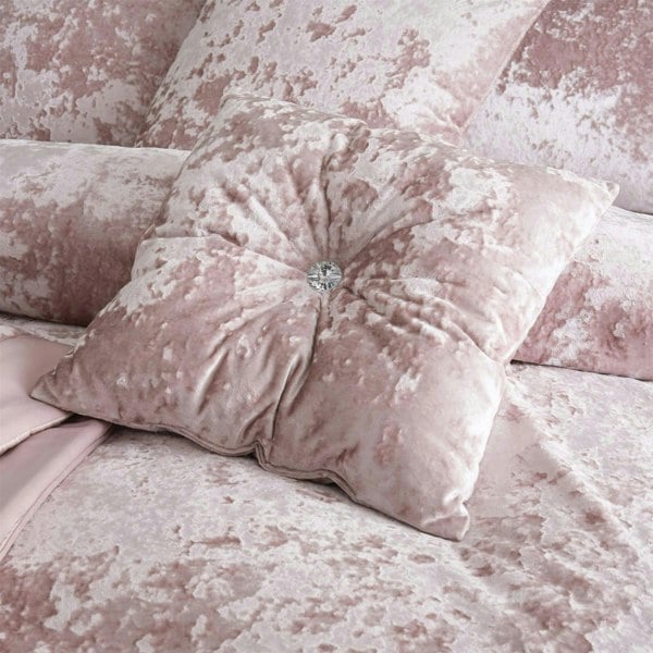 Catherine Lansfield Crushed Velvet Blush Filled Cushion