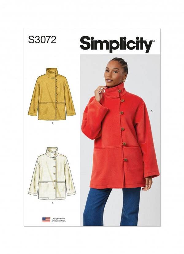 Simplicity Sewing Pattern 3072, Jackets for Women, A (XS-S-M-L-XL-XXL) - Intermediate